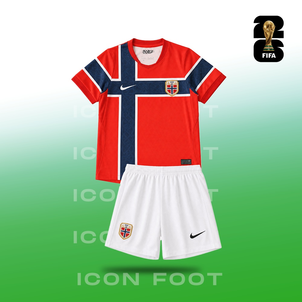Maglia da casa bambino della Norvegia Coppa del Mondo 2026